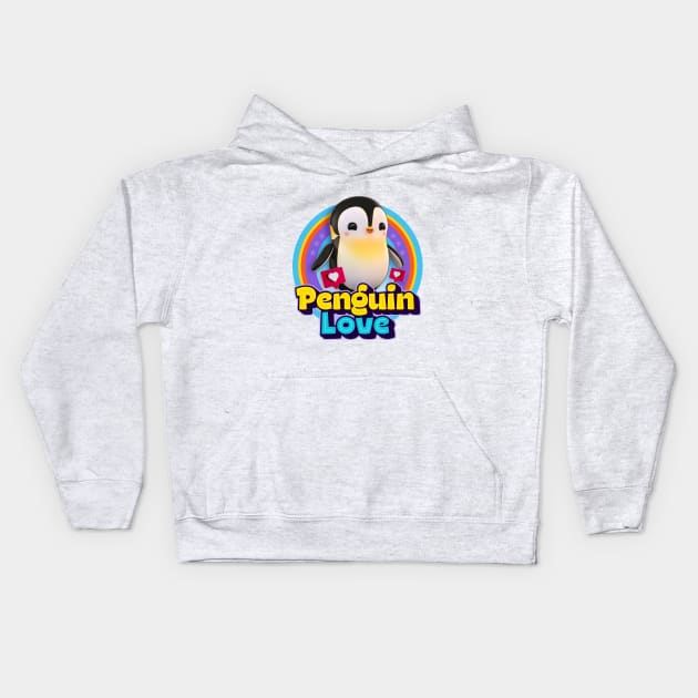 Penguin love Kids Hoodie by Puppy & cute